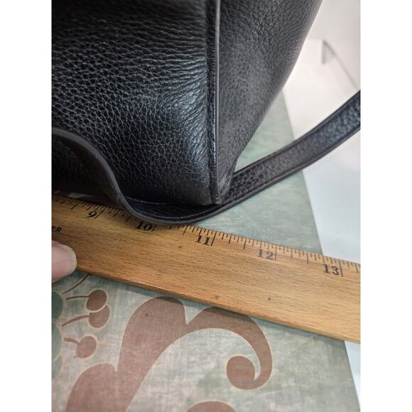 Michael Kors Manhattan Womens Satchel Handbag Black Pebble Gold Hardware W Strap - Picture 14 of 16